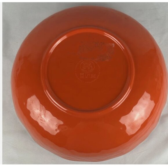 Michel Design Works Lobster Crab Serving Bowl 12" Melamine Orange Scalloped Rim - Picture 4 of 6